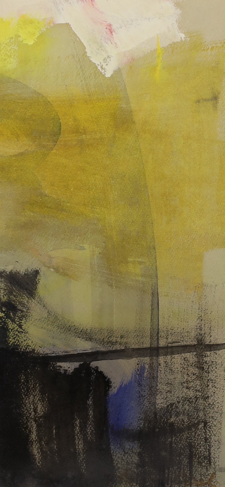 Modern British, two oils on paper, Untitled, indistinctly signed, 23 x 29cm and 31 x 14cm